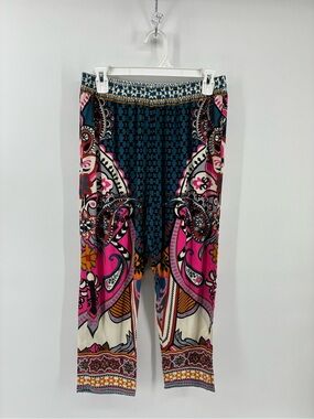 Flying Tomato Vibrant Pink and Blue Pants Lightweight Cropped Ankle Capris